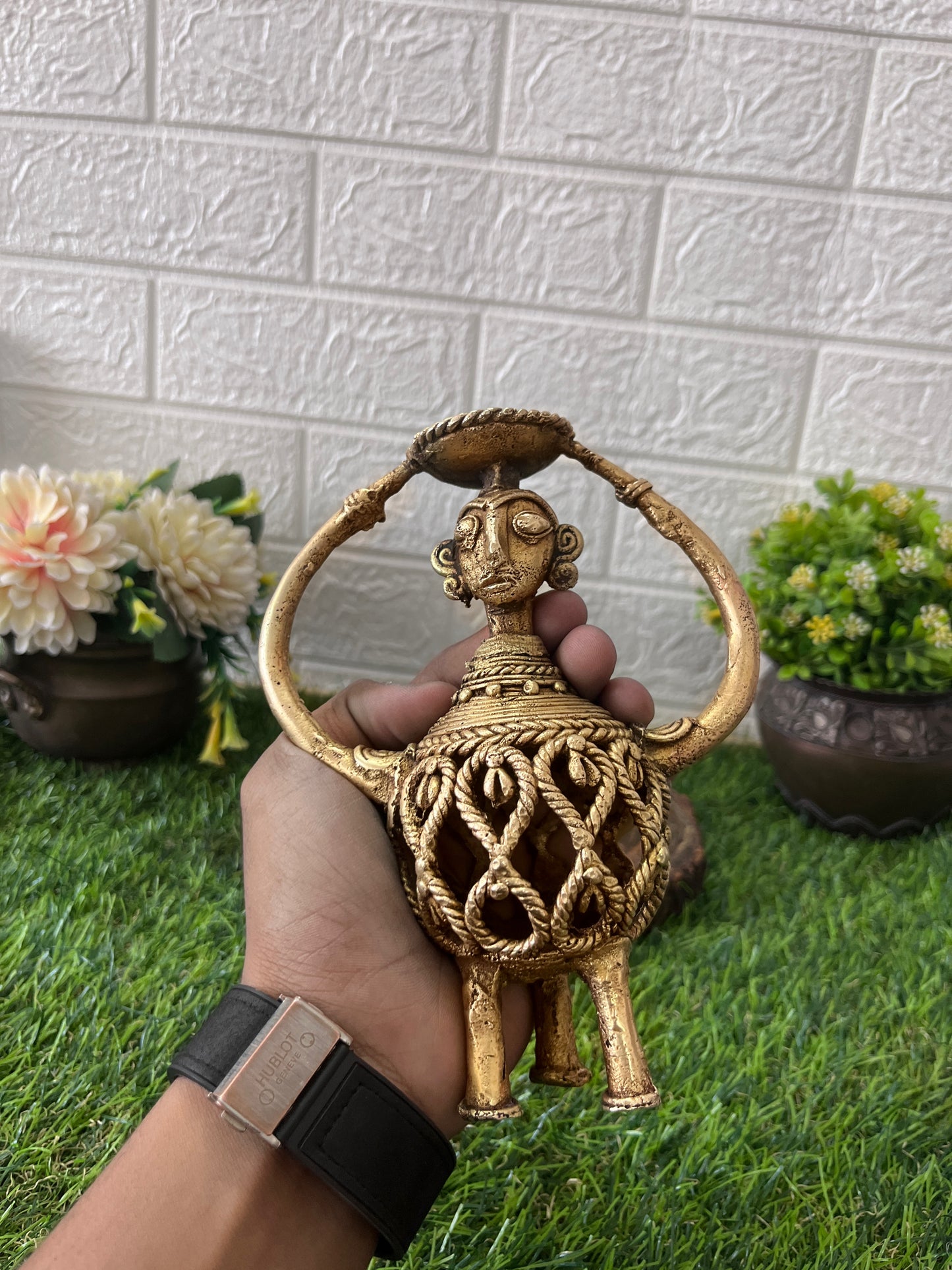 Brass Candle Holder - Antique Mombatti Stand - Bombay Antiques