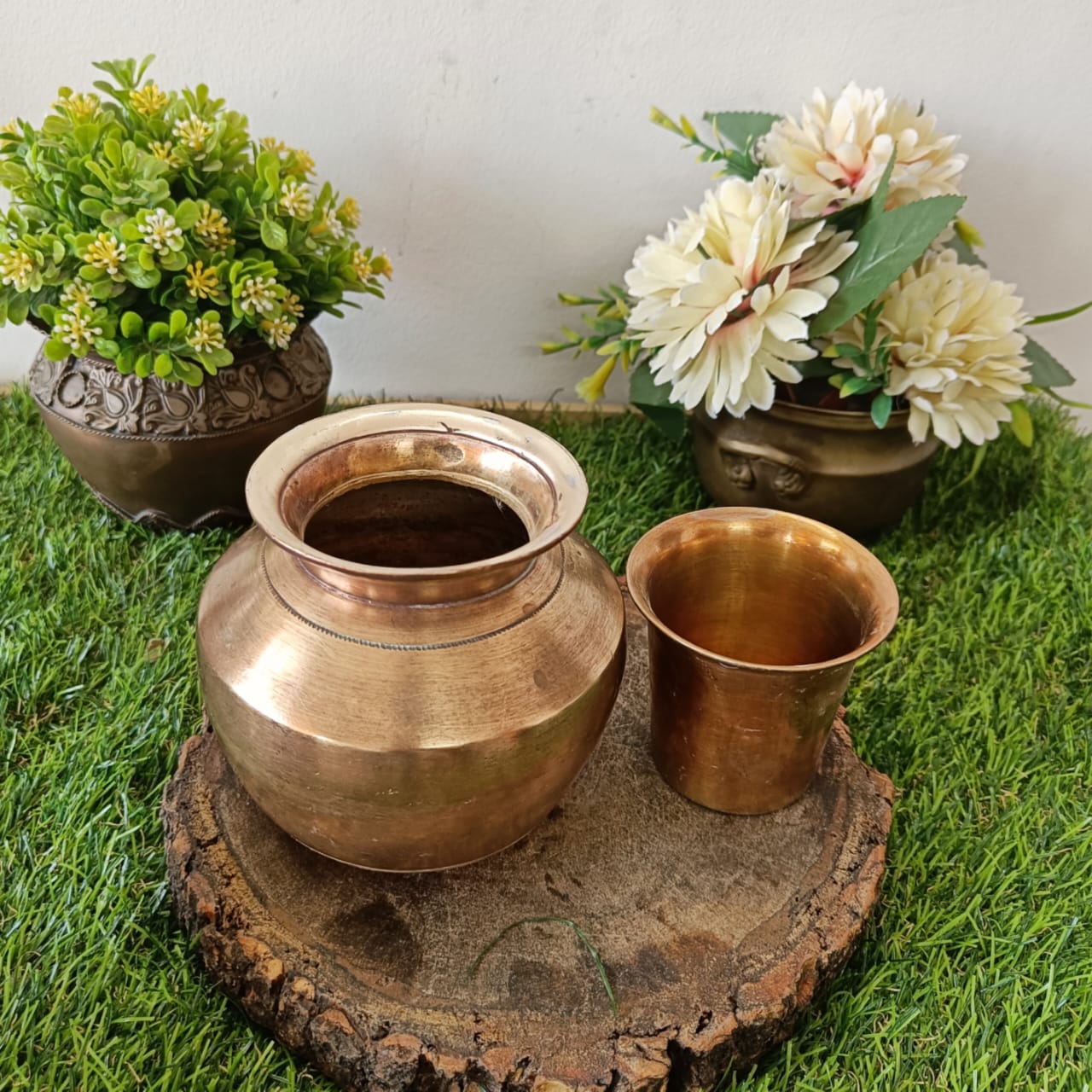 Brass Kalash And Pela - Antique Lota - Bombay Antiques