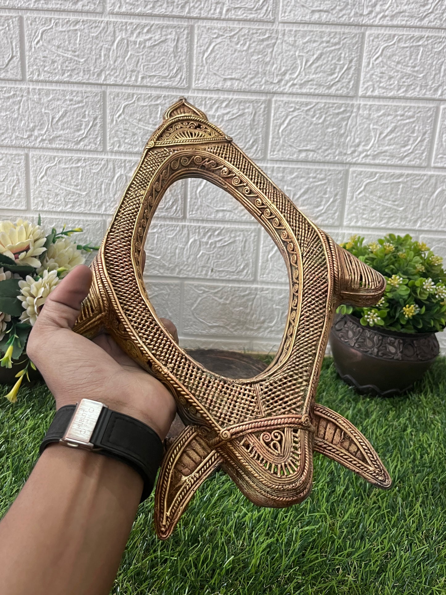Antique Rare Brass Frame - Decor Item - Bombay Antiques