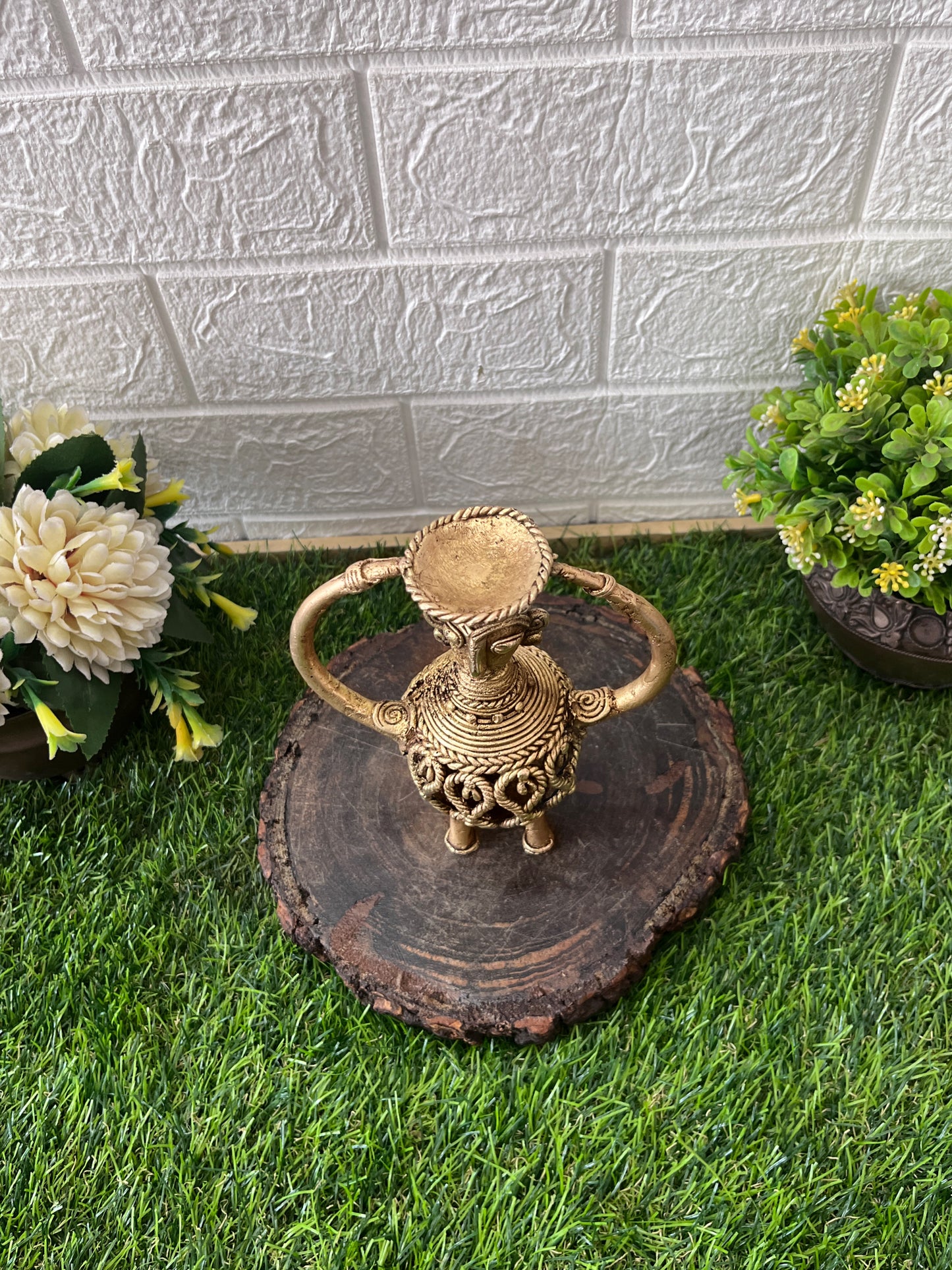 Brass Candle Holder - Antique Mombatti Stand - Bombay Antiques
