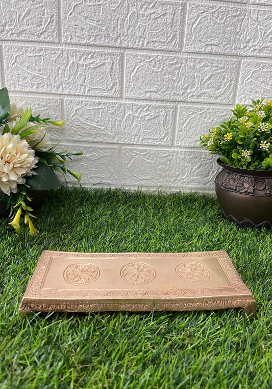 Brass Chowki - Antique Engraved Item - Bombay Antiques