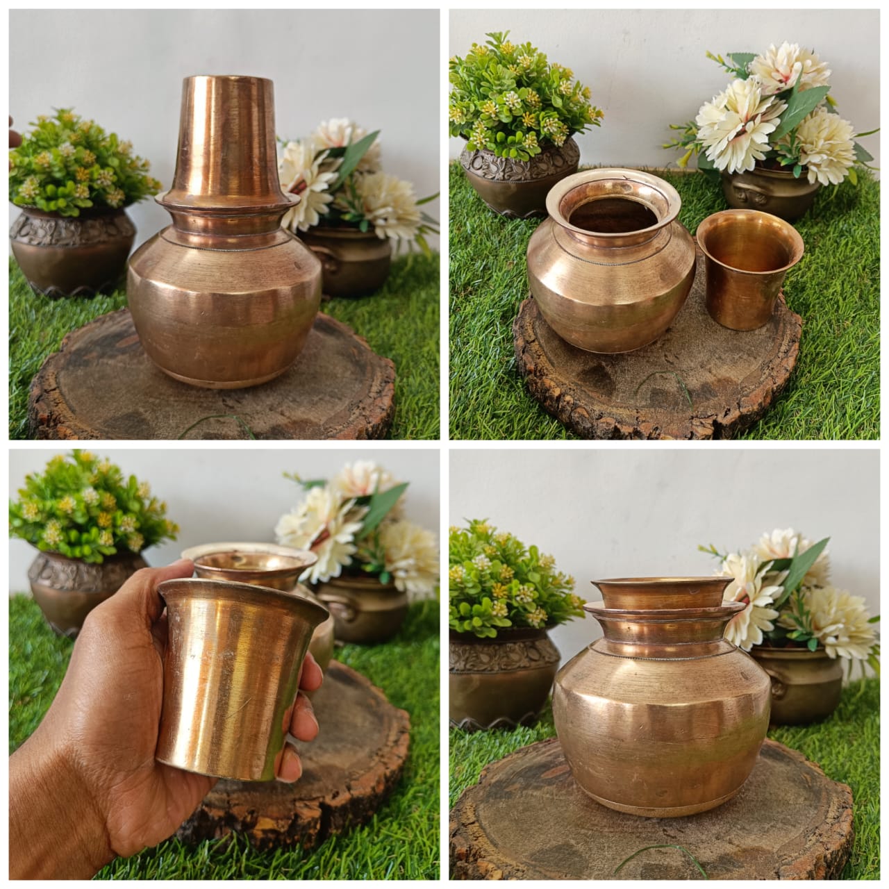 Brass Kalash And Pela - Antique Lota - Bombay Antiques