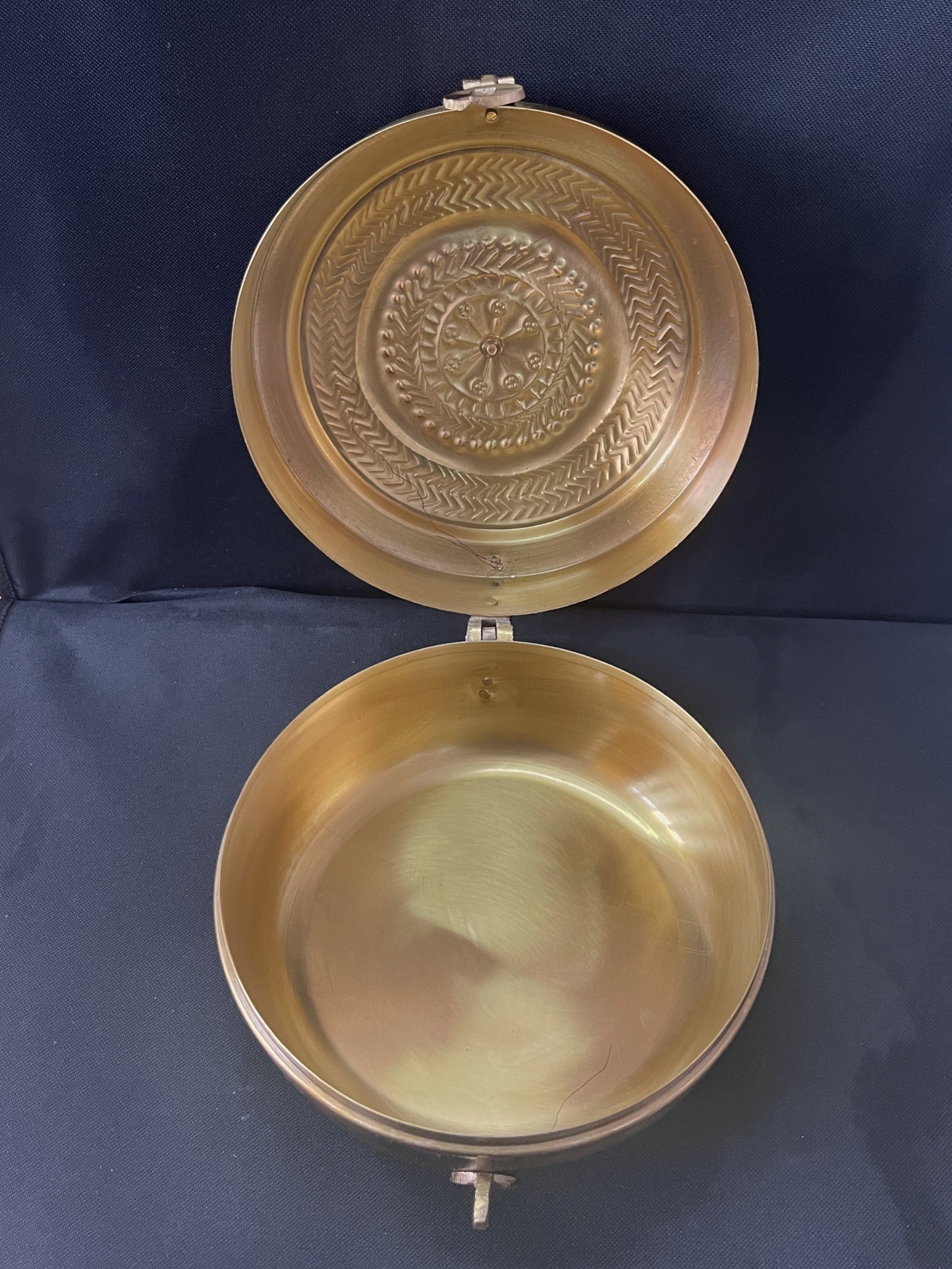 Brass Vintage Kadi Dabba With Lock - Bombay Antique Approved - Bombay Antiques