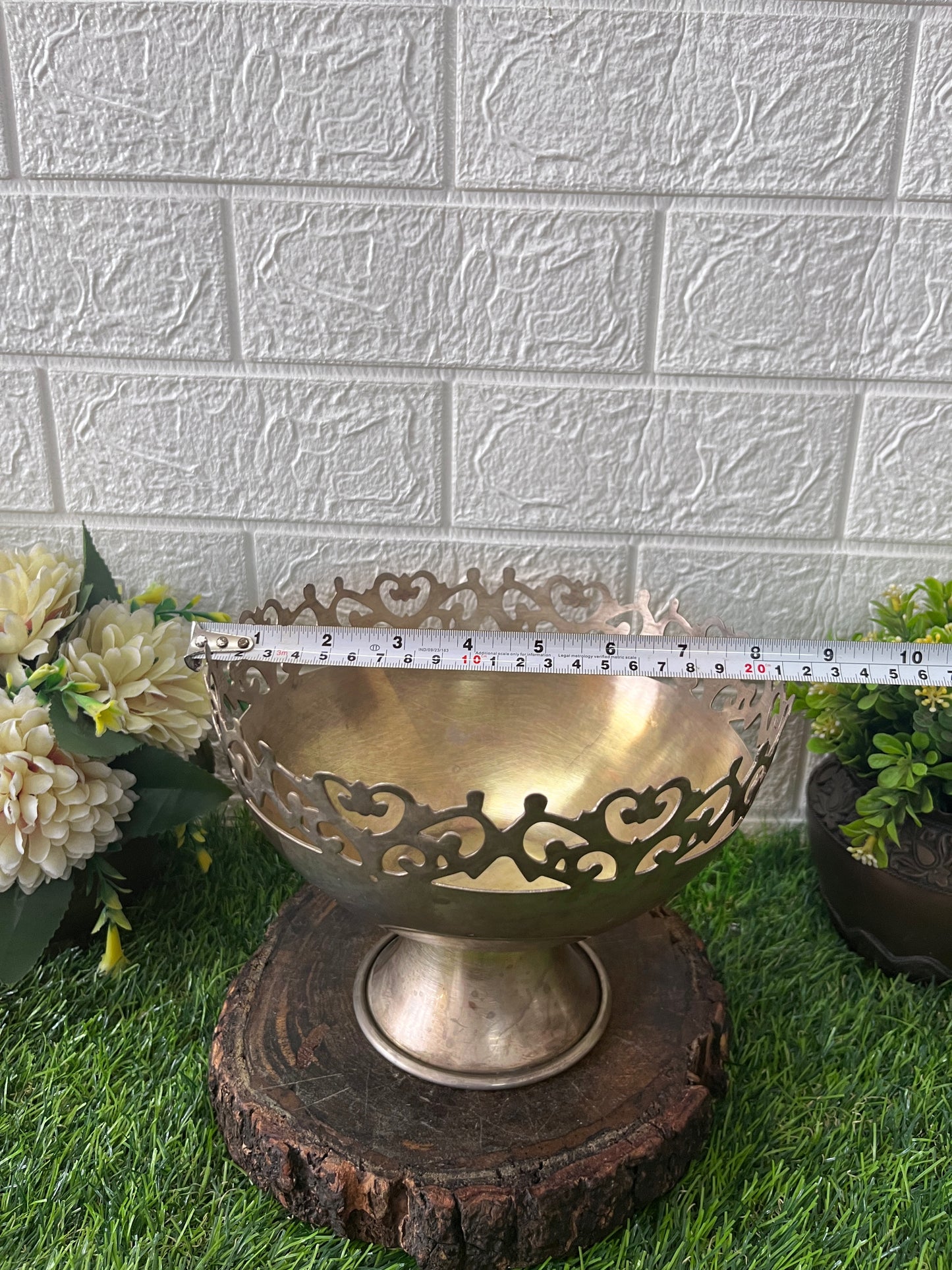 Antique Brass Fruit Bowl - Serving Item - Bombay Antiques