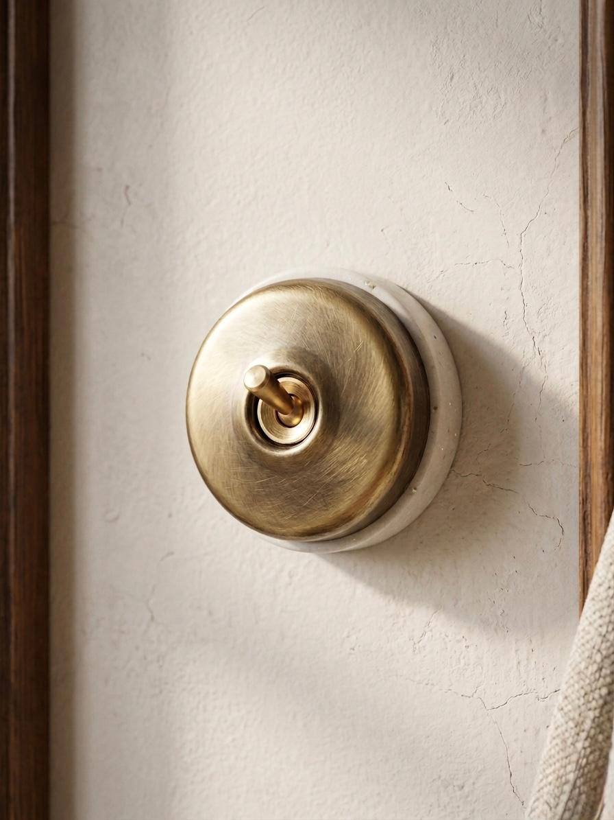 Peetal Vintage Round Toggle Light Switches Set of 6 | Brass Dome Toggle Switch Set | Vintage 1970s