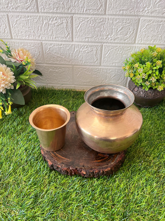 Brass Kalash With Pela - Antique Lota With Pela - Bombay Antiques