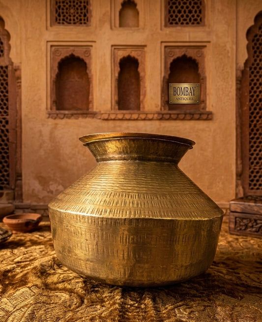 Antique Brass Cooking Bowl With Lid | Pital Bhagona | Matka | Traditional Kitchen Utensil