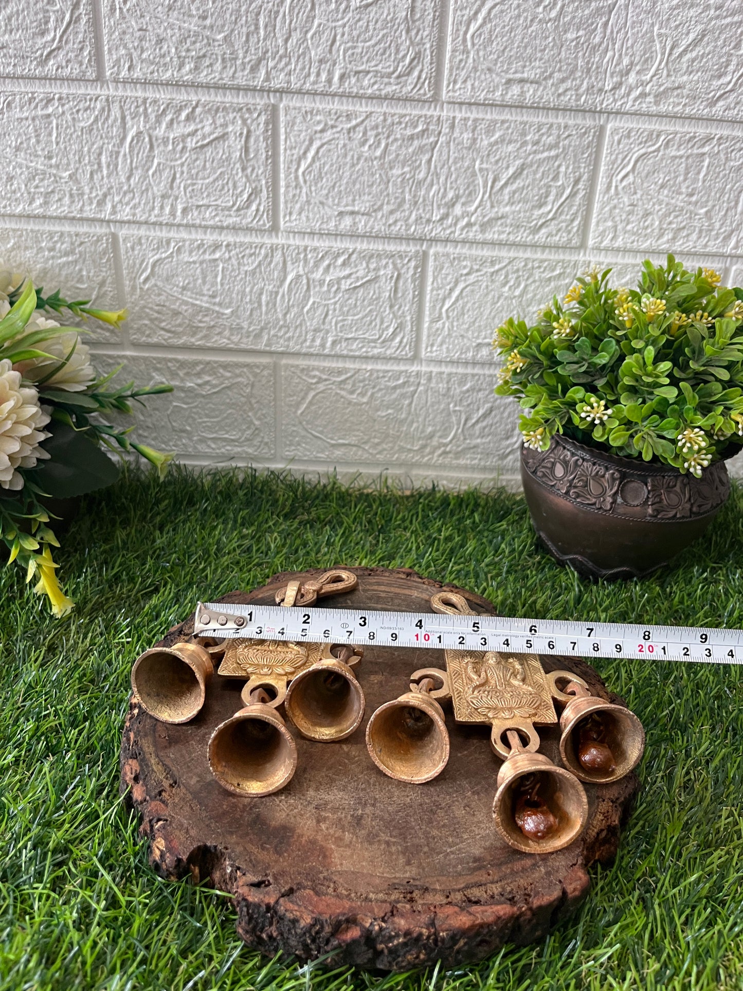 Brass Hanging Bells In Pair - Antique Hanging Decor Items - Bombay Antiques
