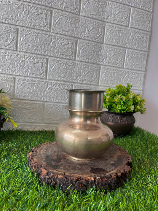 Antique Brass Kalash With Pela - Bombay Antiques
