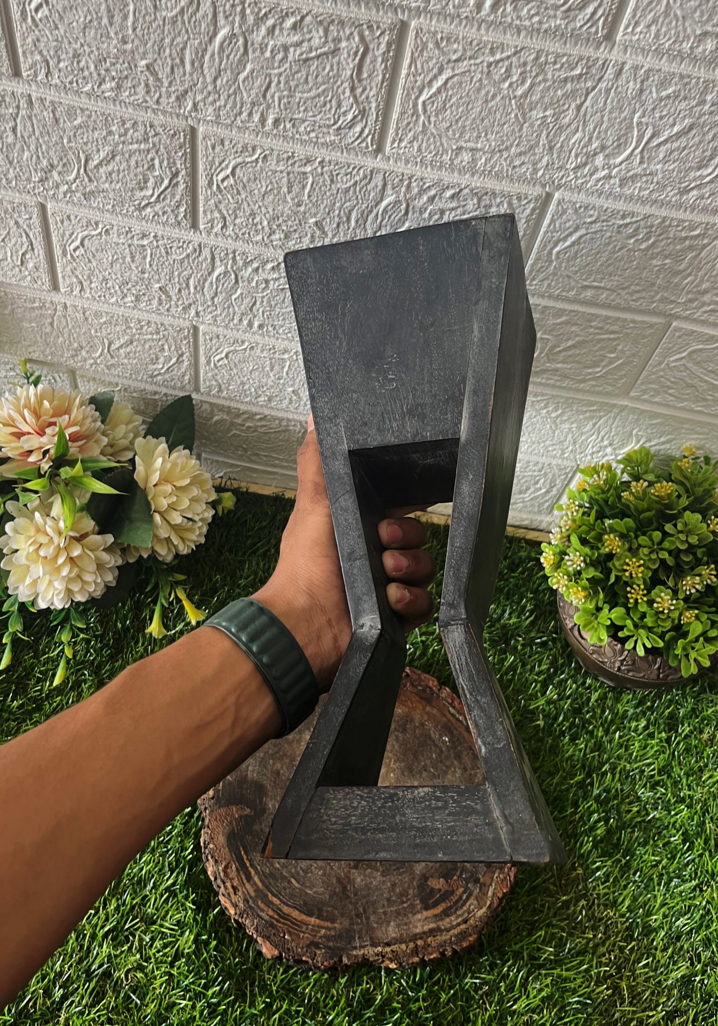 Antique Wooden Flower Pot - Bombay Antiques