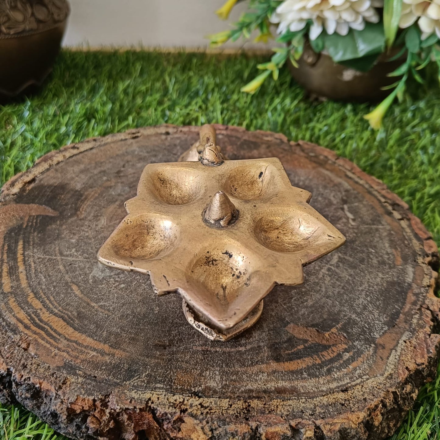 Brass Diya - Antique Oil Lamp - Bombay Antiques