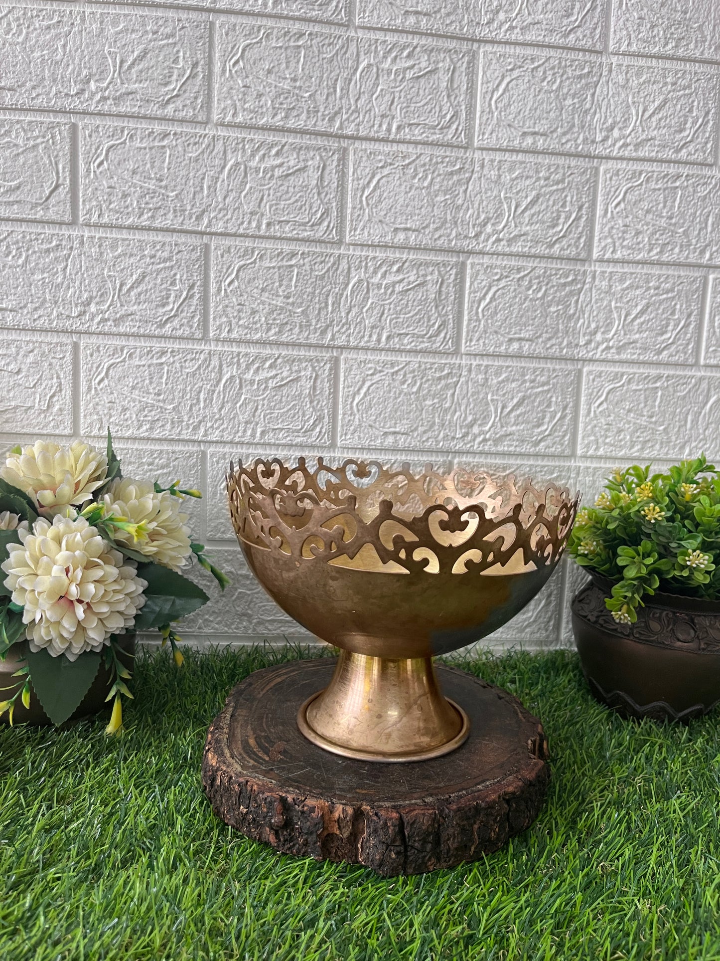 Antique Brass Fruit Bowl - Serving Item - Bombay Antiques