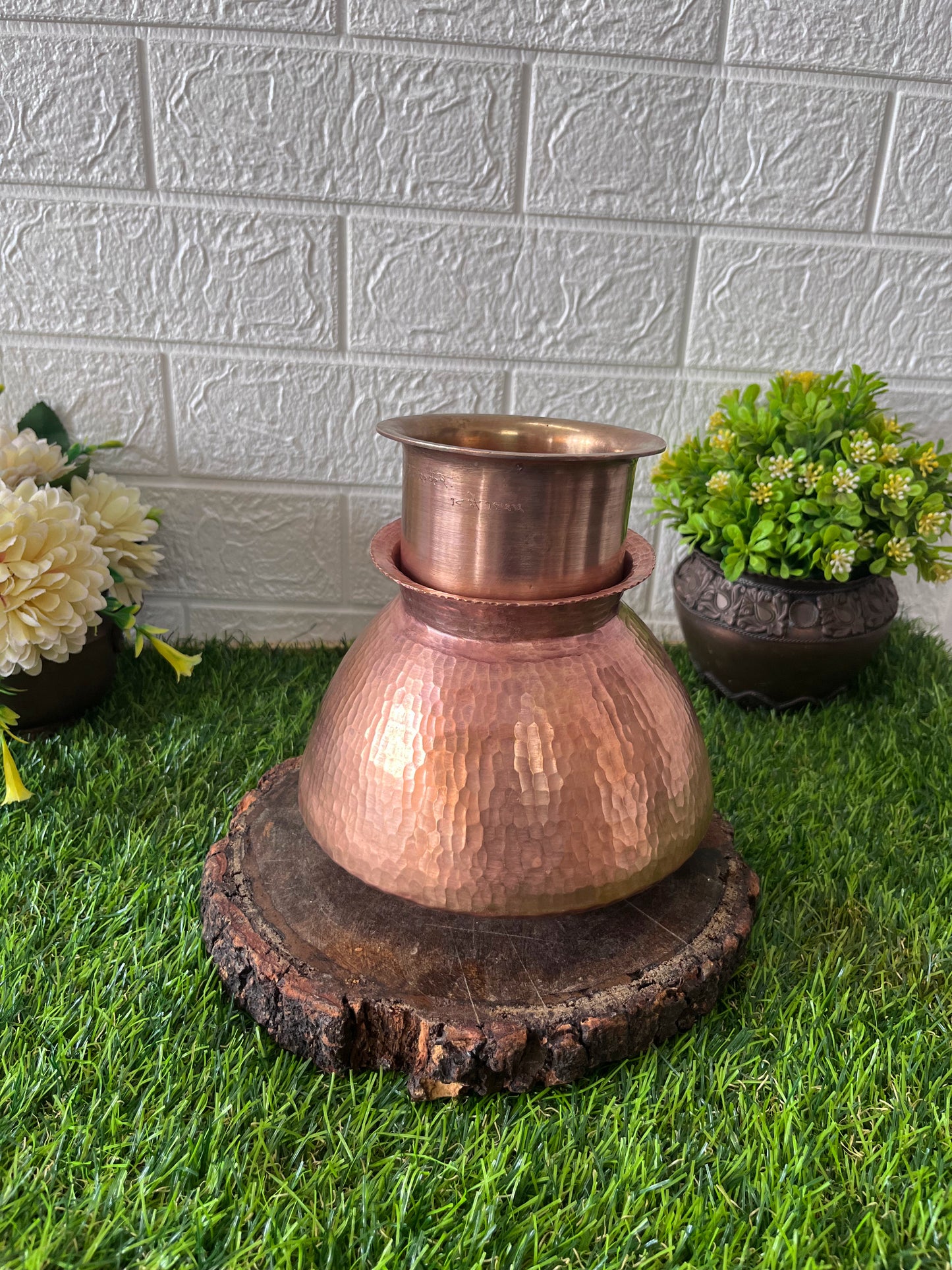 Copper Kalash with Glass by Bombay Antiques - made in 1955 - Bombay Antiques