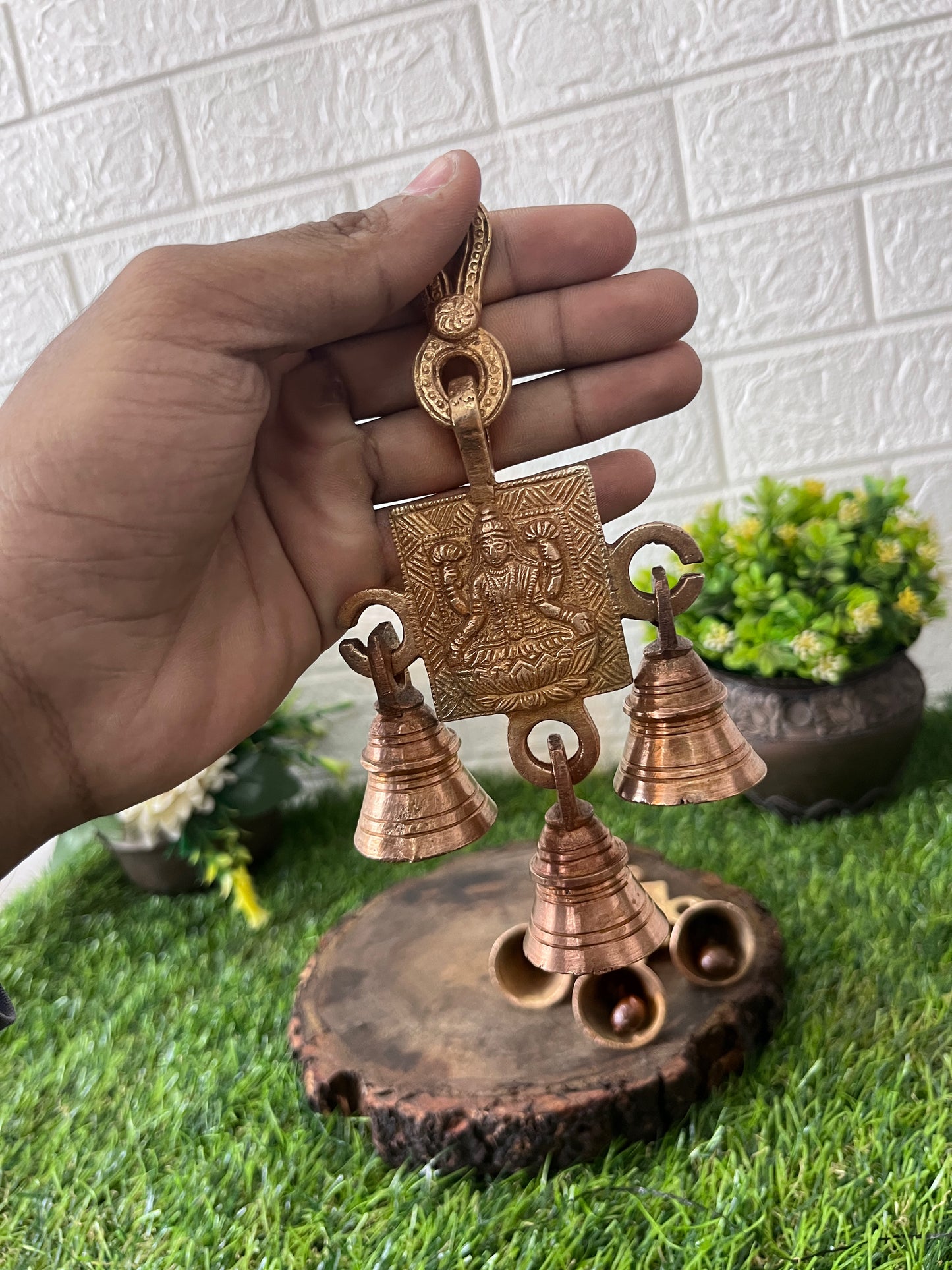 Brass Hanging Bells In Pair - Antique Hanging Decor Items - Bombay Antiques