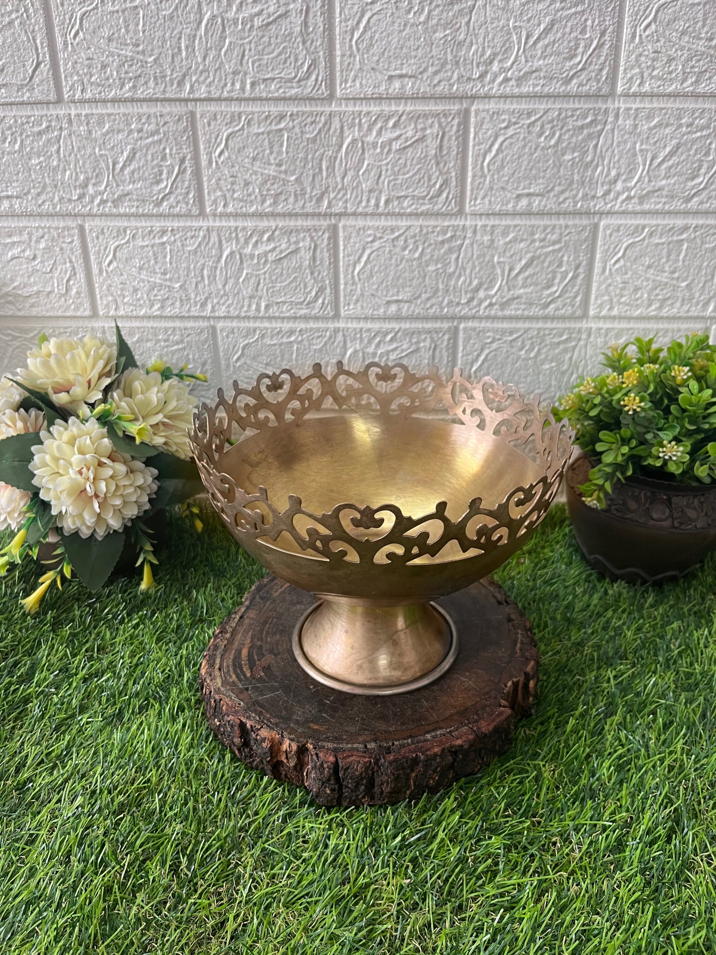 Antique Brass Fruit Bowl - Serving Item - Bombay Antiques