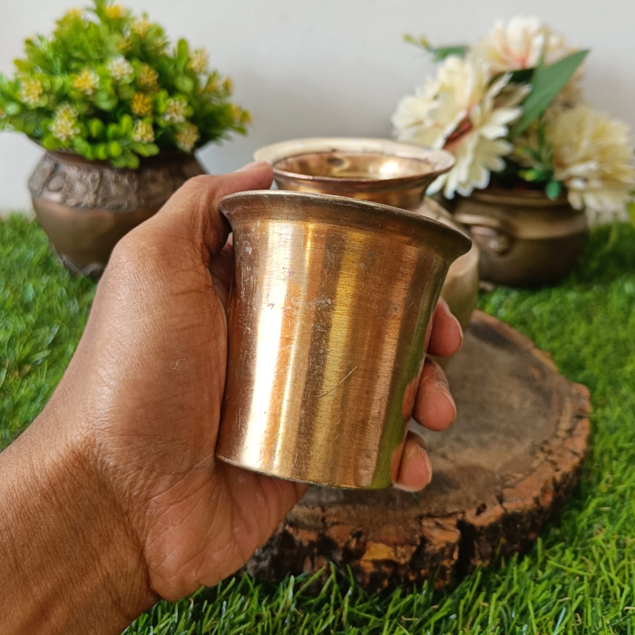 Brass Kalash And Pela - Antique Lota - Bombay Antiques