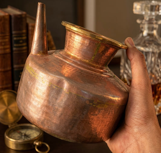 1975 Antique Copper Kamandal | Traditional Indian Décor & Collectible