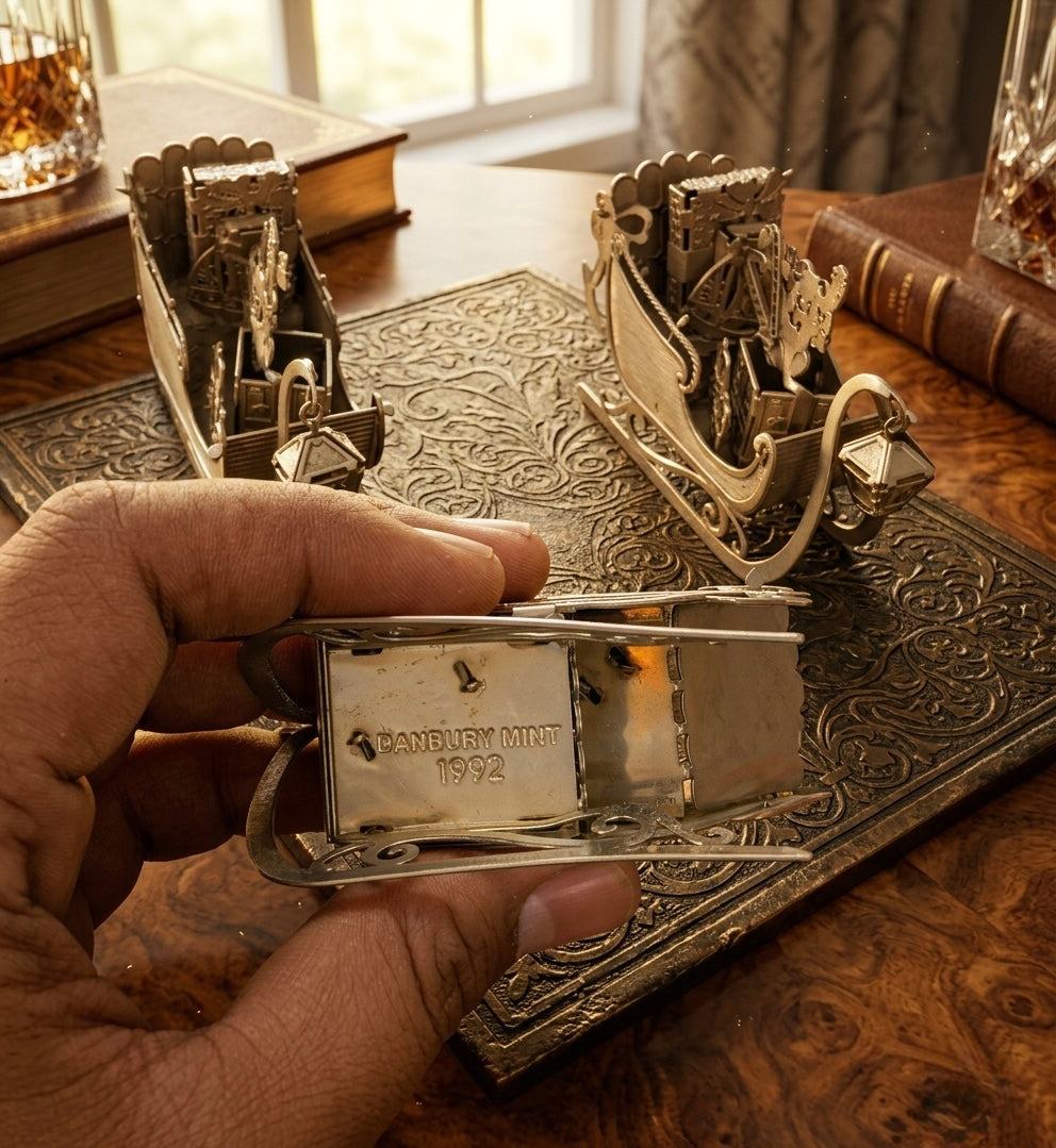 Antique German Silver Decor Items - Danburry Mint 1992 Set of 3 - Bombay Antiques