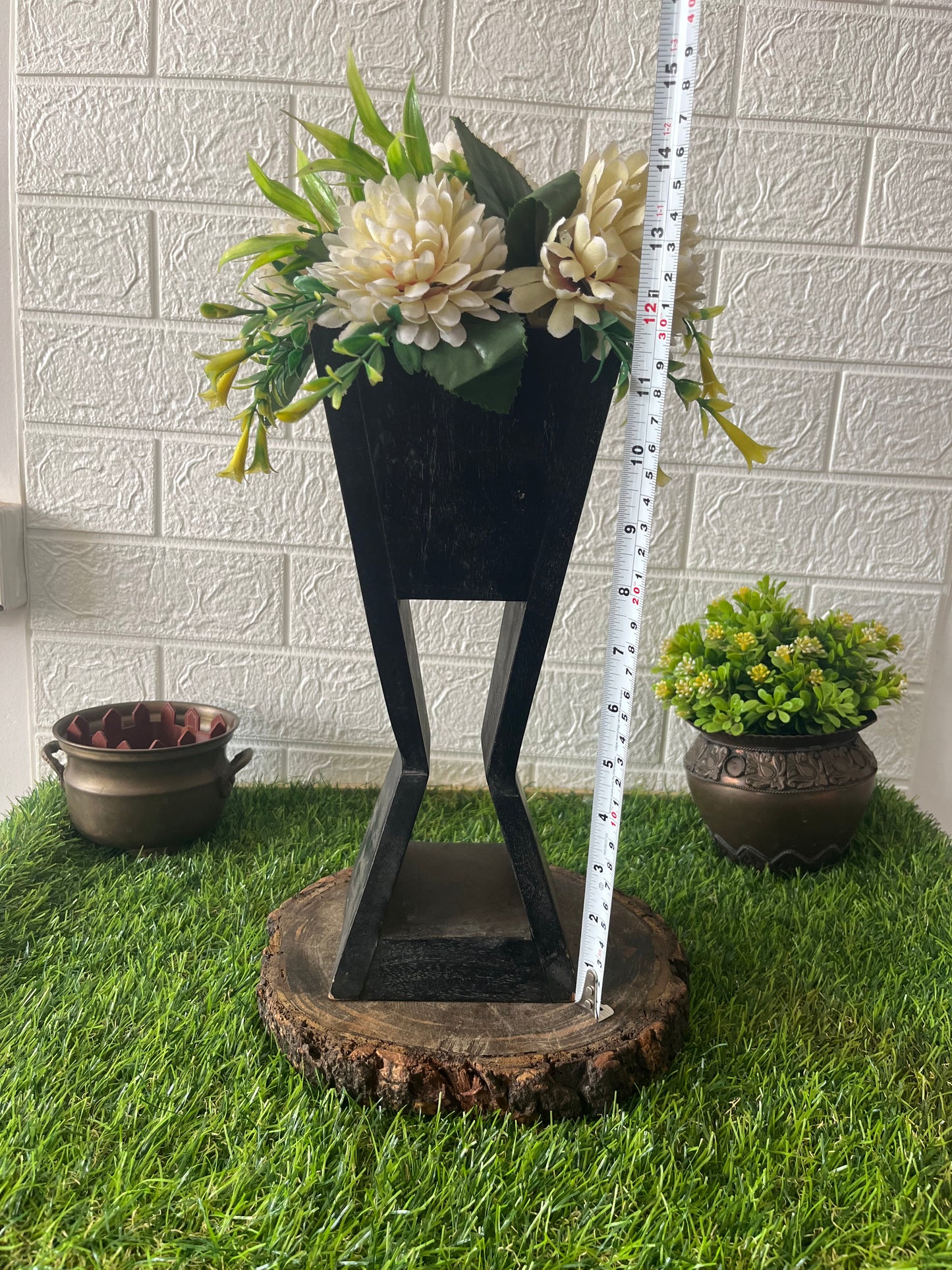 Antique Wooden Flower Pot - Bombay Antiques