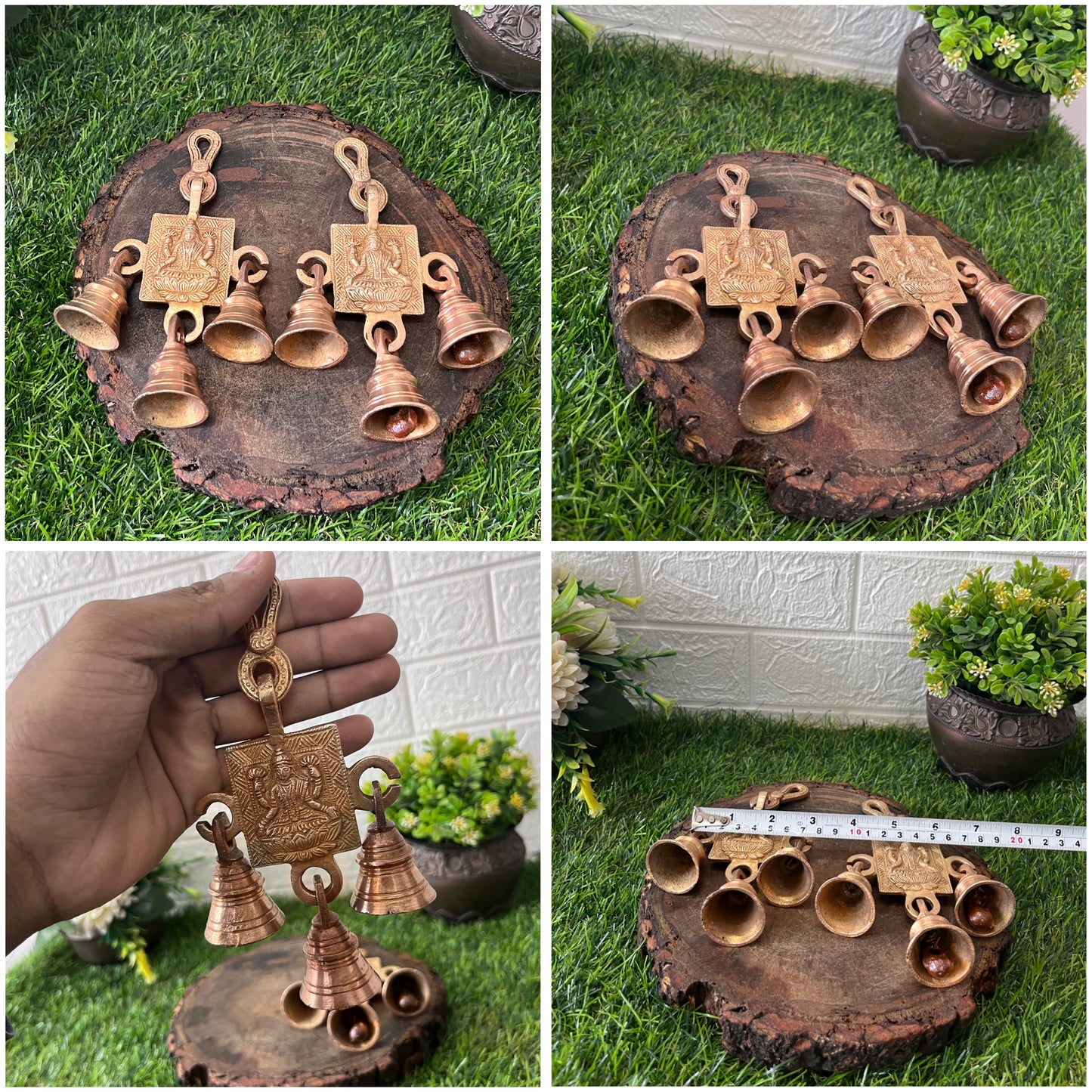 Brass Hanging Bells In Pair - Antique Hanging Decor Items - Bombay Antiques