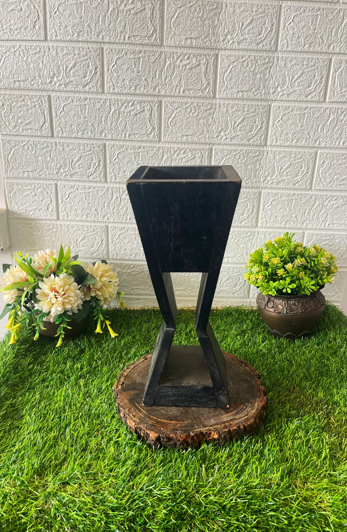Antique Wooden Flower Pot - Bombay Antiques