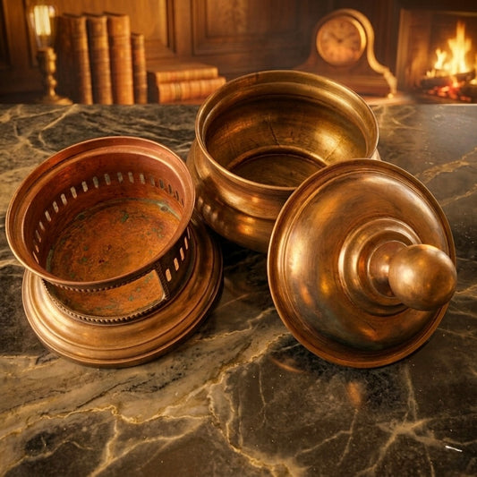 Antique Brass Buffet Chafing Dish | with Pital Food Warmer | Traditional Serving Set