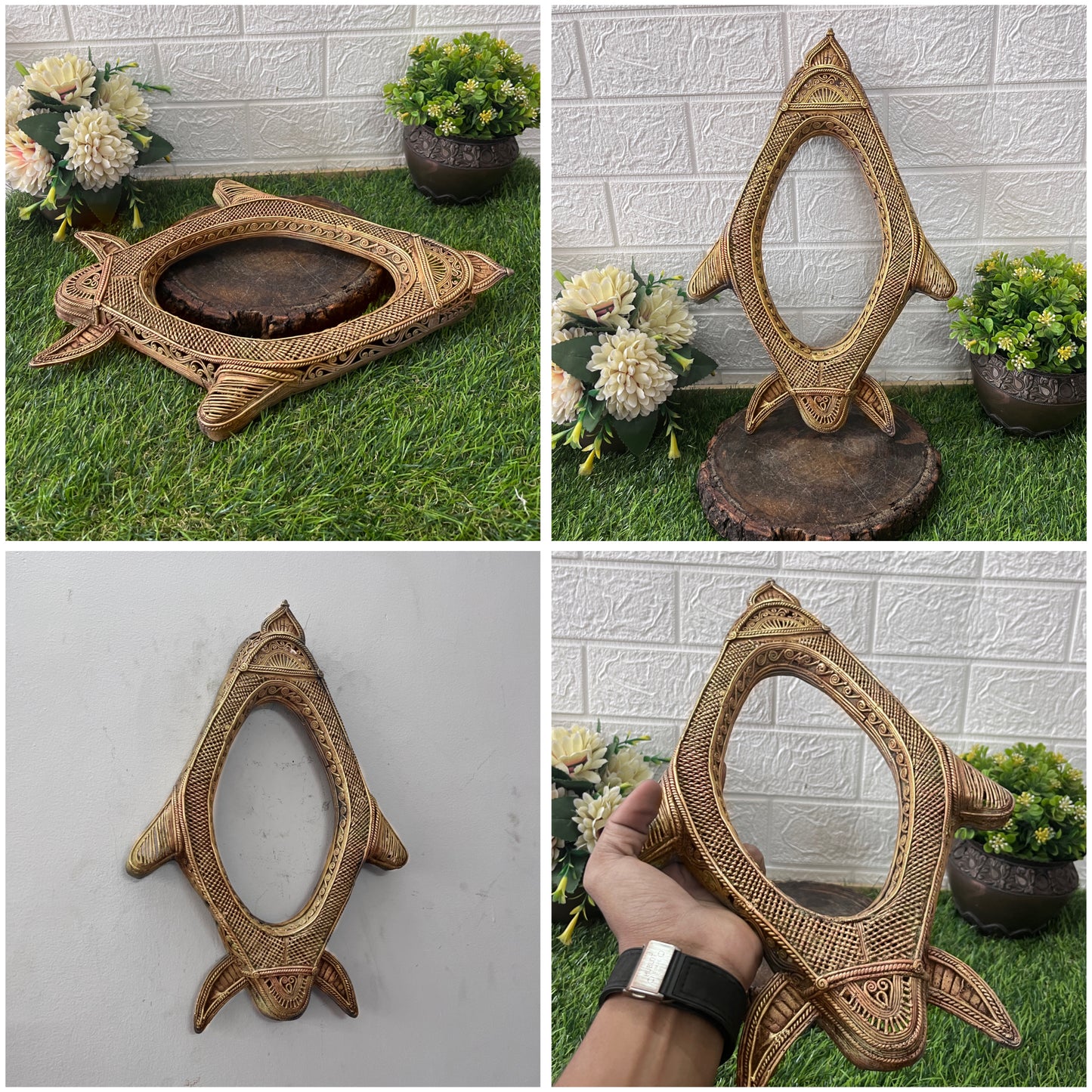 Antique Rare Brass Frame - Decor Item - Bombay Antiques