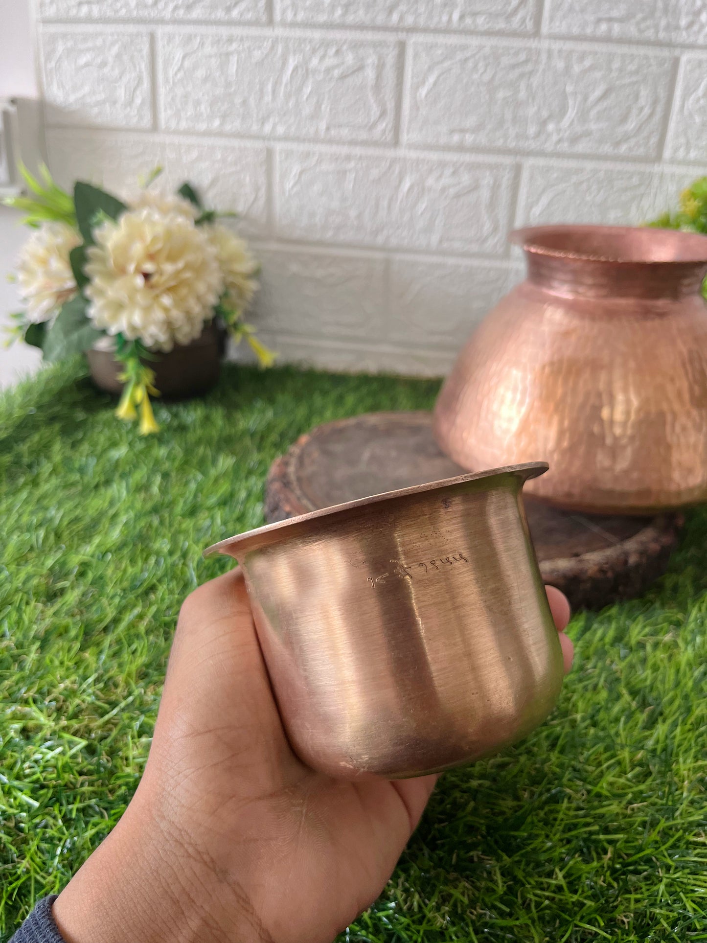 Copper Kalash with Glass by Bombay Antiques - made in 1955 - Bombay Antiques
