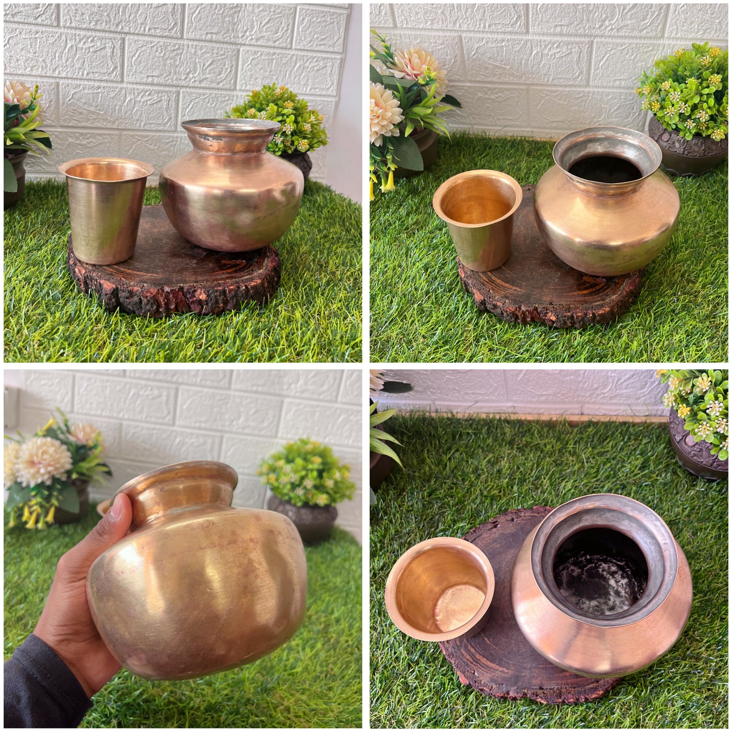 Brass Kalash With Pela - Antique Lota With Pela - Bombay Antiques