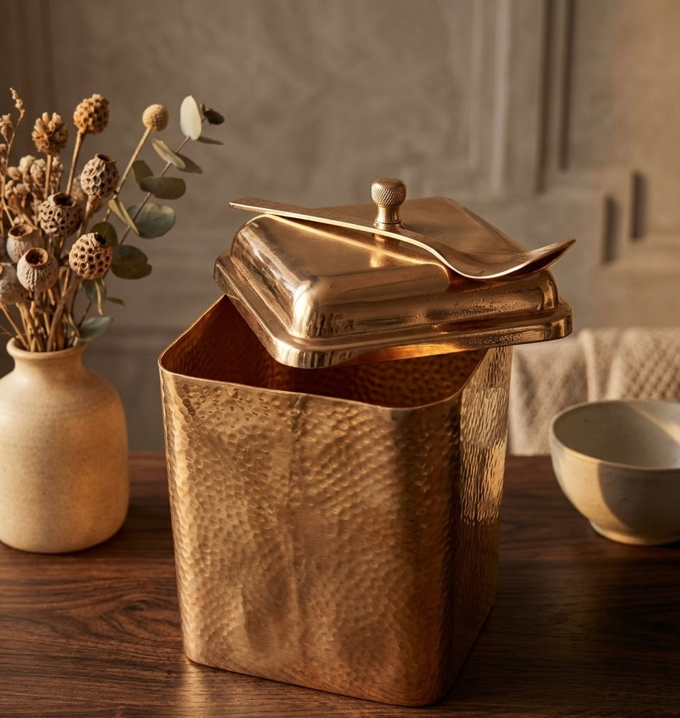 Antique Brass Storage Box