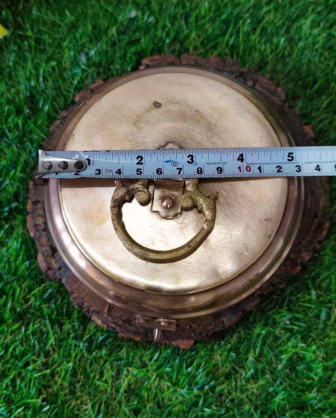 Antique Brass Small Box with Kadi - Lock - Bombay Antiques