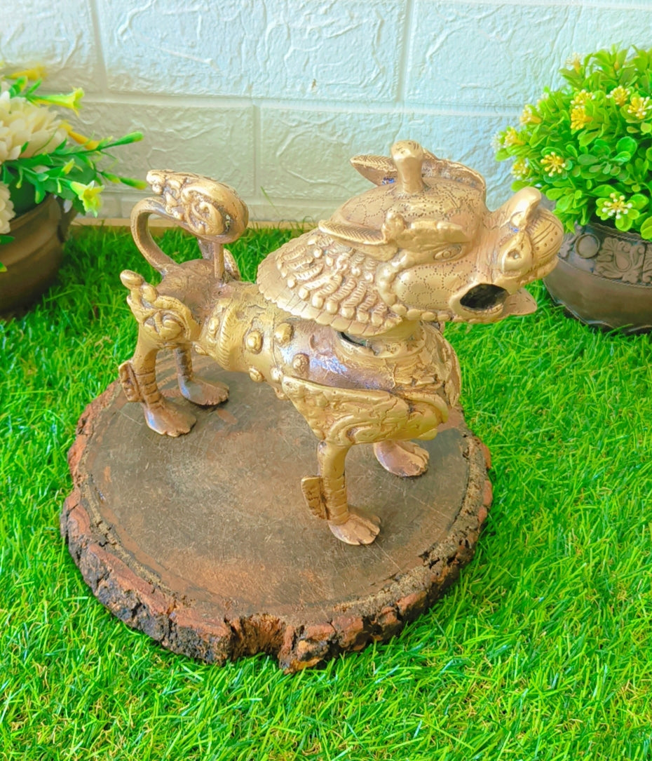 Antique Brass Foo Dog - Tibetan Item