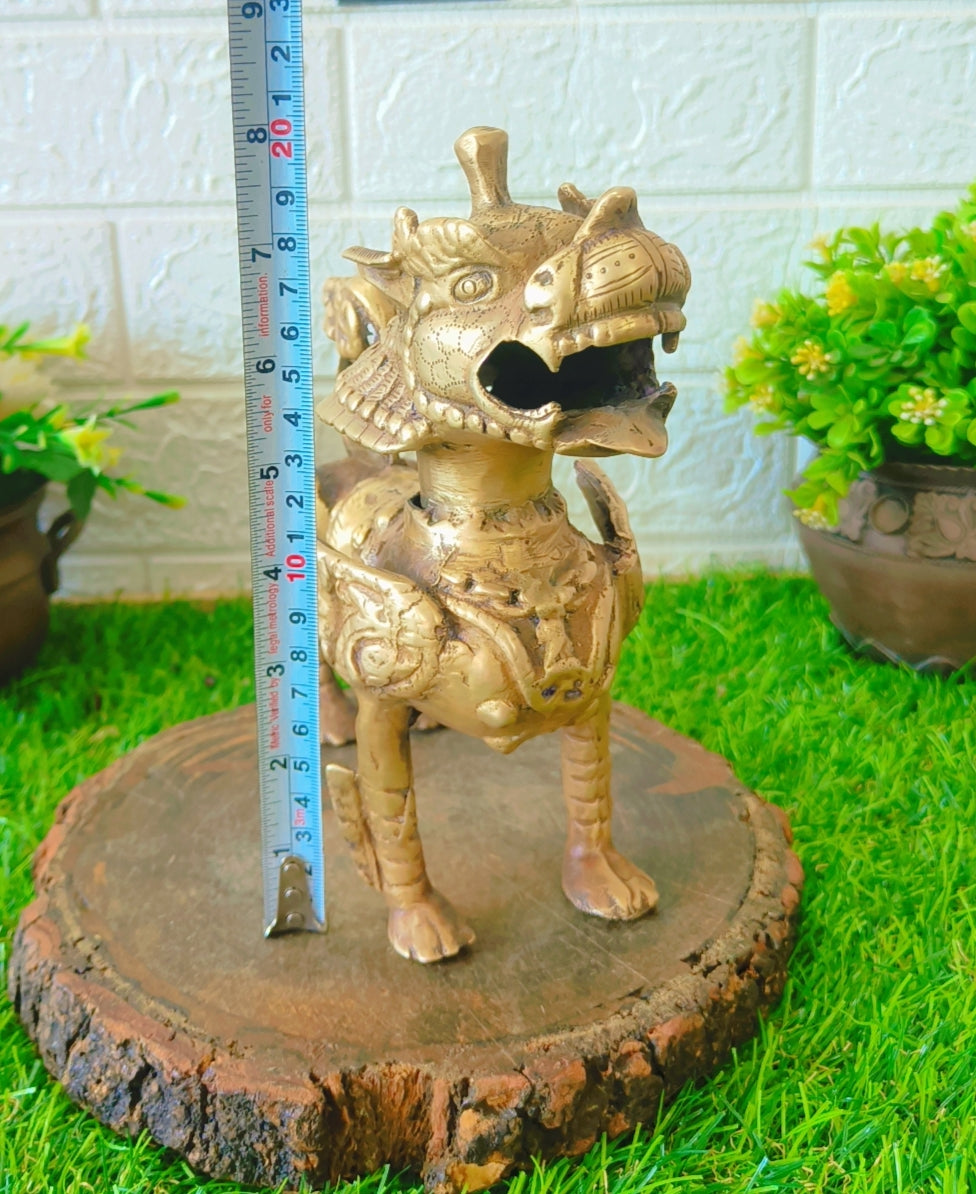 Antique Brass Foo Dog - Tibetan Item