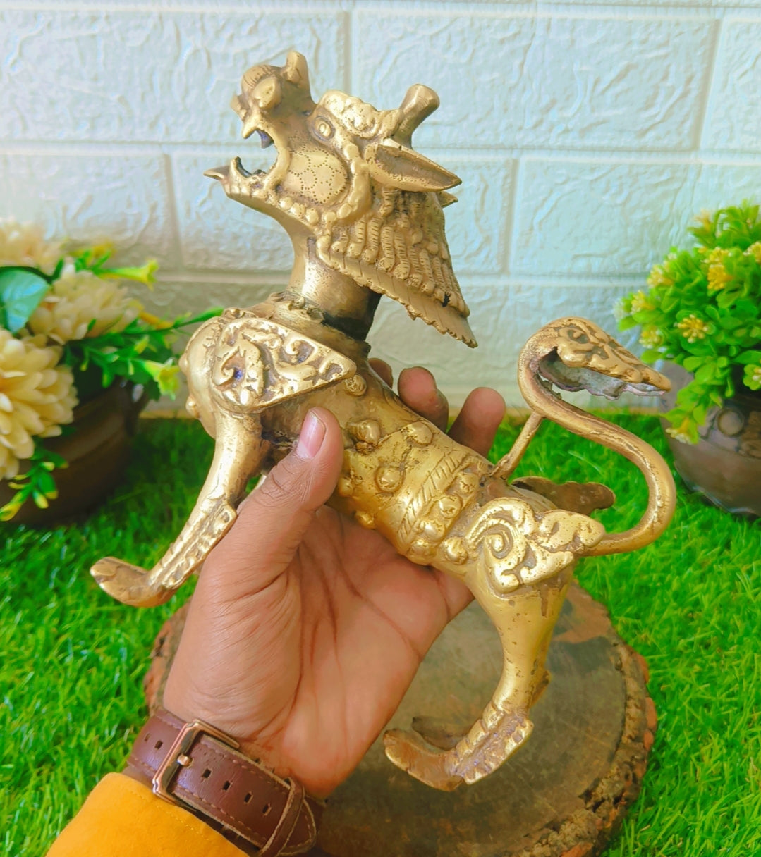 Antique Brass Foo Dog - Tibetan Item