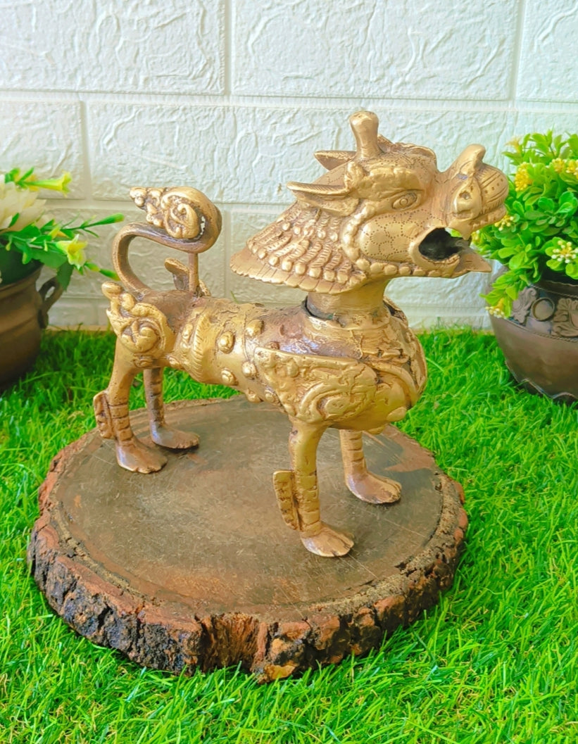 Antique Brass Foo Dog - Tibetan Item
