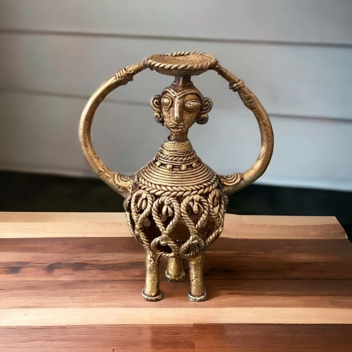 Brass Candle Holder - Antique Mombatti Stand - Bombay Antiques