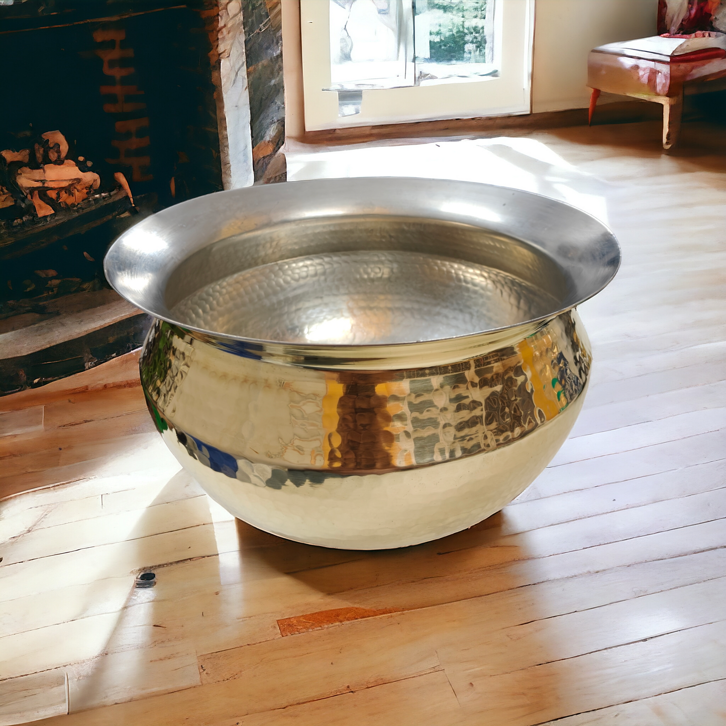 Vintage Brass Big Size Cooking Bowl - Unused Condition