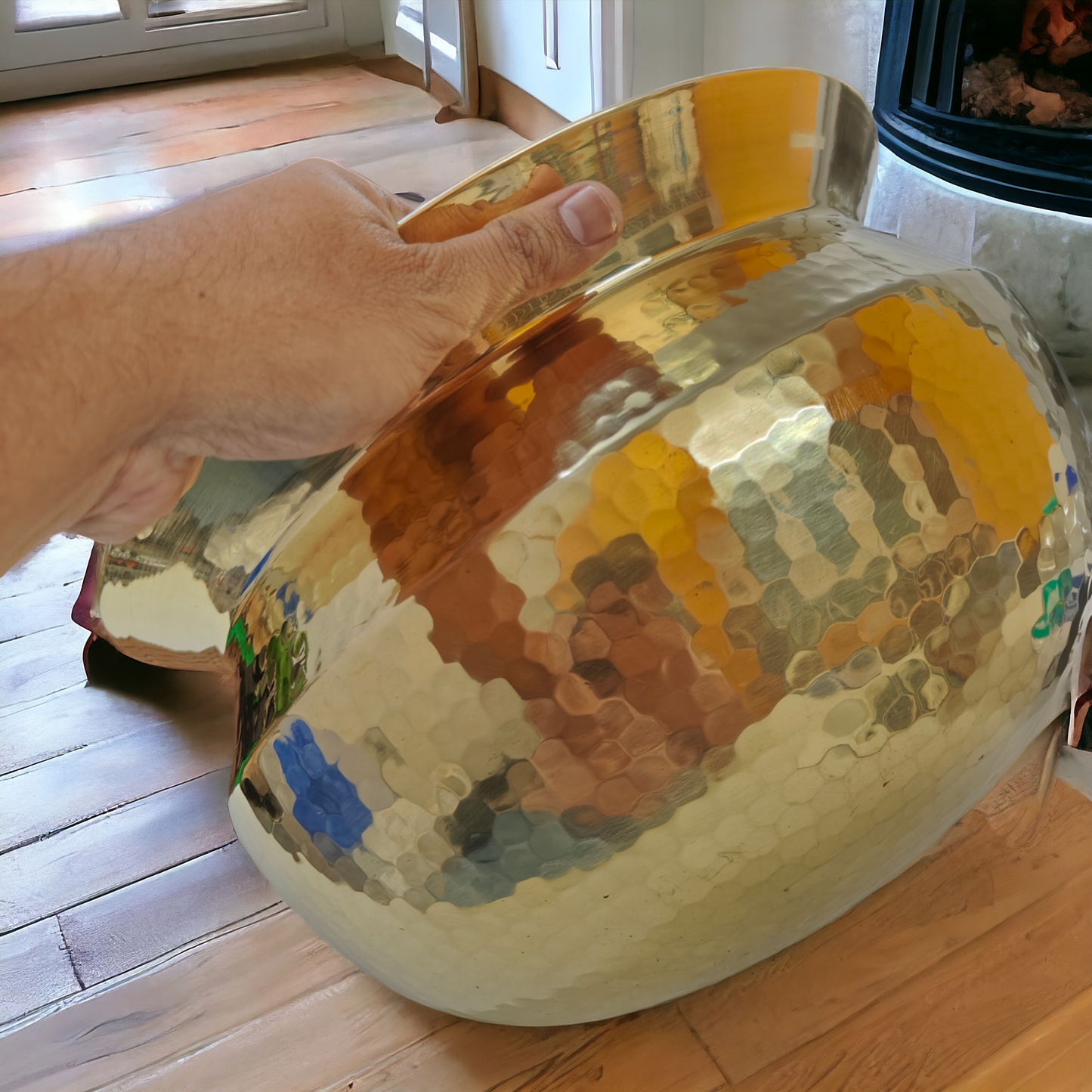 Vintage Brass Big Size Cooking Bowl - Unused Condition