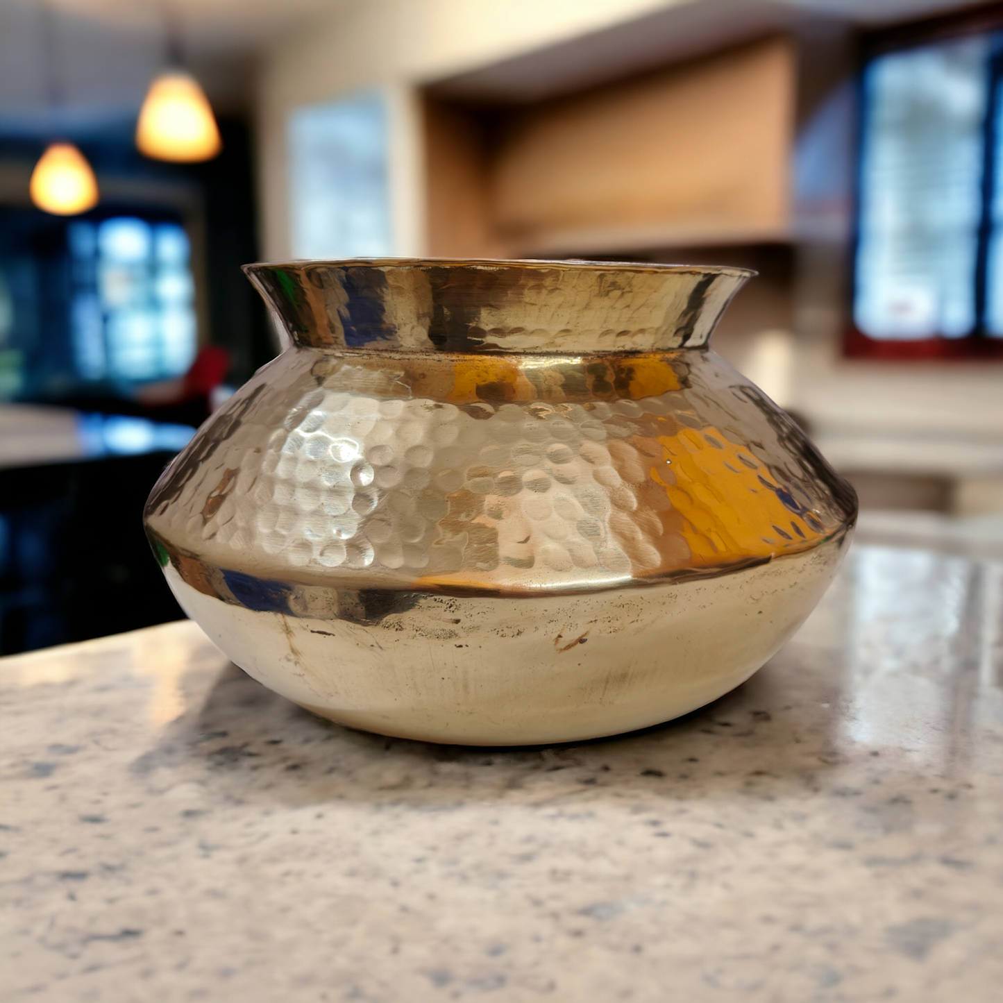 Vintage Brass Big Size Cooking Deg in Unused Condiiton - Bombay Antiques