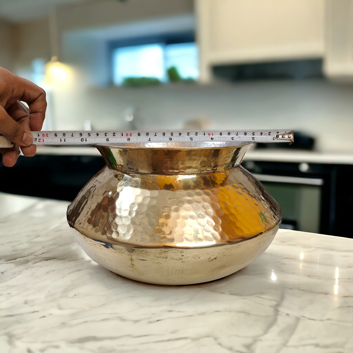 Vintage Brass Big Size Cooking Deg in Unused Condiiton - Bombay Antiques