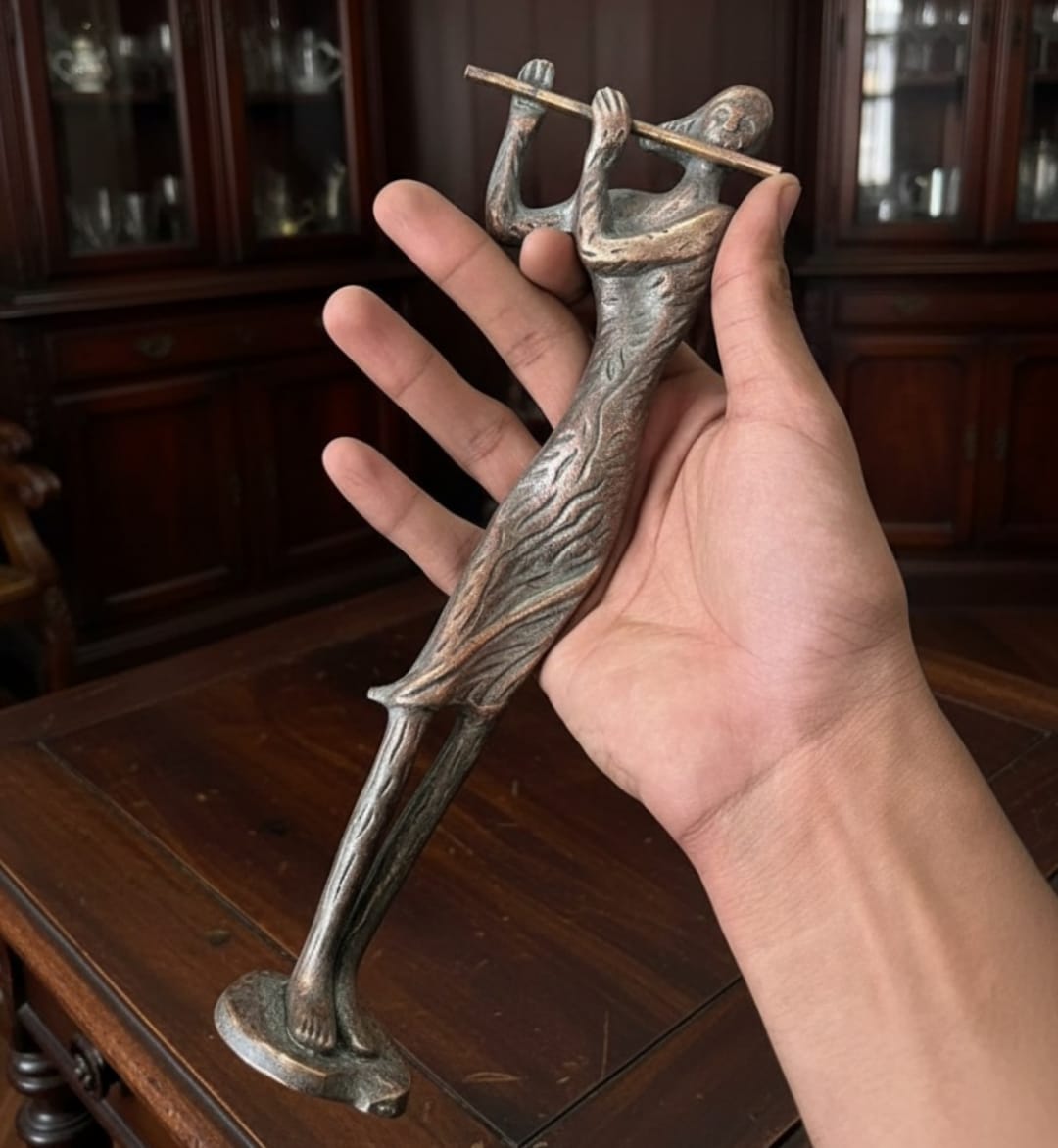 1961 Antique Brass Figurine | Brass Display Statue