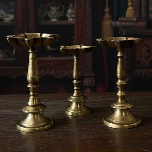 1974 Antique Brass Small Samay Set of 3 | Classic Brass Décor Collection