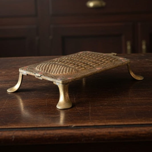 Antique Brass Engraved Grater | Solid Brass Kitchen Collectible Grater