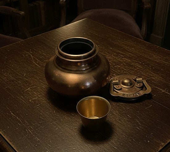 1964 Antique Brass Ganga Jal Kalash 1.5L | Classic Brass Water Pot Collectible