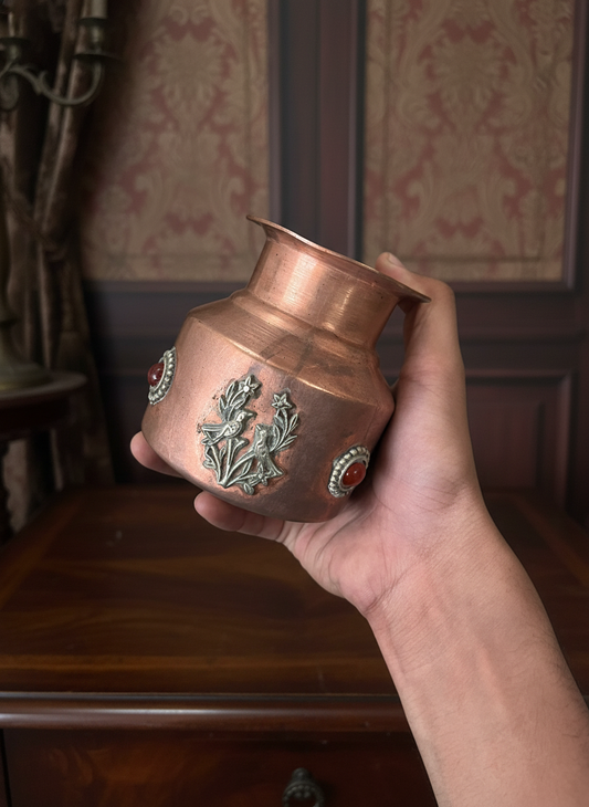 1967 Antique Copper Kalash and Bowl Set | Classic Copper Décor Collection