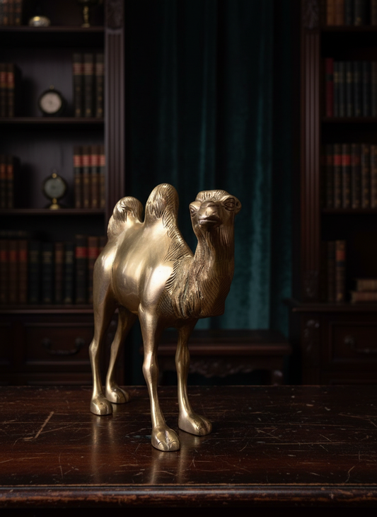 1962 Antique Brass Camel Figurine | Solid Brass Décor Accent