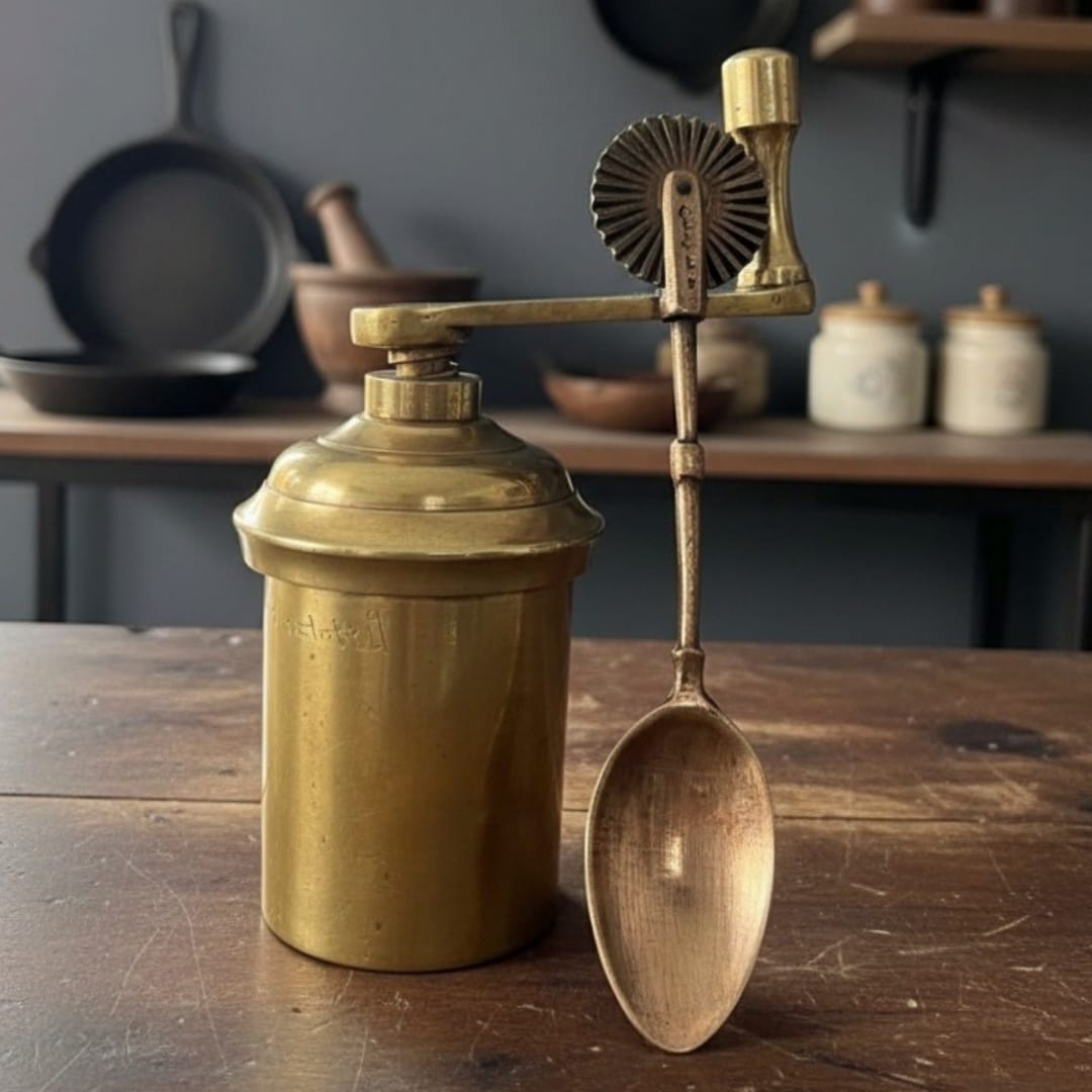 1987 Antique Brass Chakli Maker | Handmade Brass Chakli & Sev Press