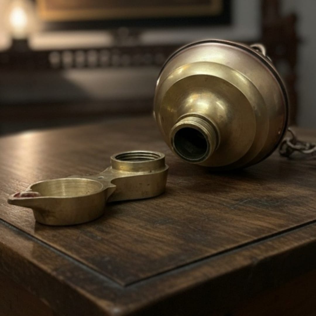 1972 Antique Brass Lamandiva | Traditional Brass Decor Collectible