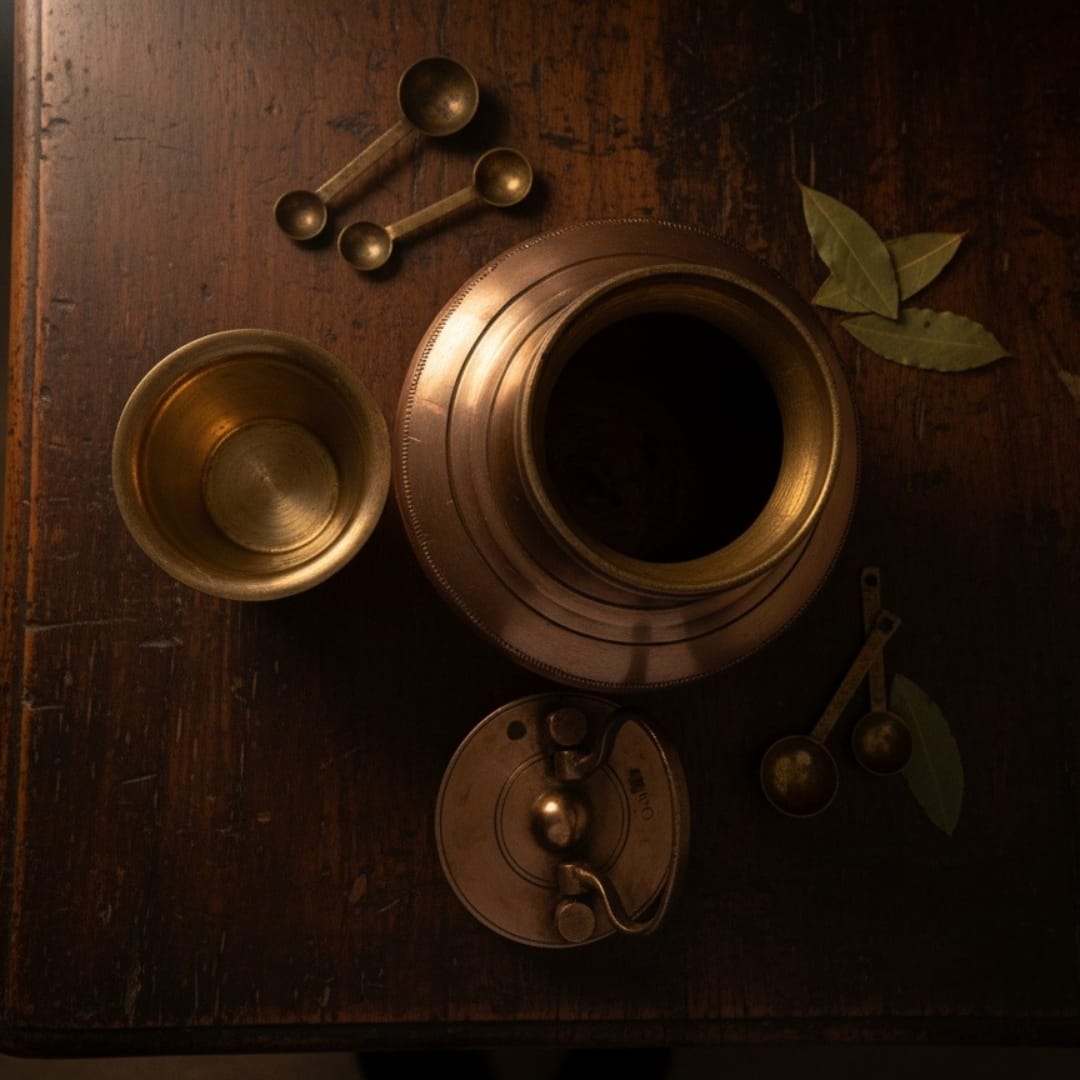 1975 Antique Brass–Copper Mix Gangjal Kalash | Traditional Decor Collectible