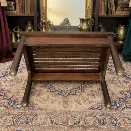 1979 Antique Teakwood Table | Rustic Side Table